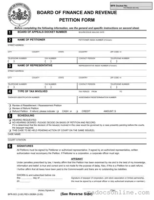 Blank Pennsylvania Bfr 003 Template